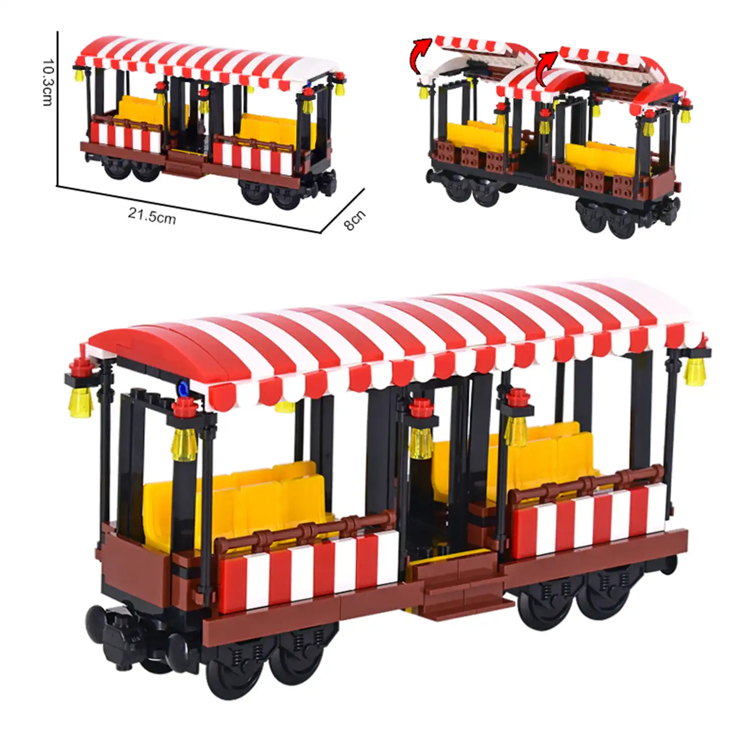 MOC – Excursion Open sided passenger Observation Sightseeing Tourist coach car (LEGO Alternative Bricks) MOC – Excursion Open sided passenger Observation Sightseeing Tourist coach car (LEGO Alternative Bricks)