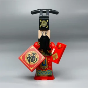 Minifigure – God of Wealth holding representations of the Fu character and a Red envelope (LEGO Alternative) Minifigure – God of Wealth holding representations of the Fu character and a Red envelope (LEGO Alternative)