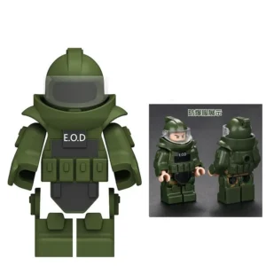 Custom Piece Miniature – EOD Explosive Ordnance Disposal suit or heavy bomb disposal suit green – 3D Print for LEGO minifigure Custom Piece Miniature – EOD Explosive Ordnance Disposal suit or heavy bomb disposal suit green – 3D Print for LEGO minifigure