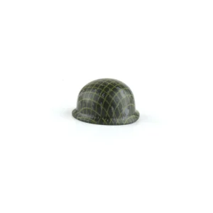 Custom Piece Miniature – lemon yellow weathered M1 style military helmet with netting – 3D Print for LEGO minifigure
