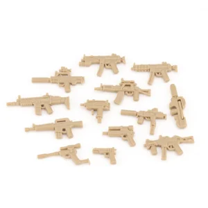 Custom Piece Miniature – military weapons tan sand color – 3D Print for LEGO minifigure 2 Custom Piece Miniature – military weapons tan sand color – 3D Print for LEGO minifigure