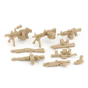Custom Piece Miniature – military weapons tan sand color – 3D Print for LEGO minifigure 3 Custom Piece Miniature – military weapons tan sand color – 3D Print for LEGO minifigure
