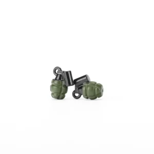Custom Piece – two army green toy hand grenades – 3D Print for LEGO minifigure Custom Piece – two army green toy hand grenades – 3D Print for LEGO minifigure