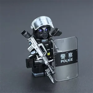 Minifigure - SWAT Special Weapons and Tactics specialized Riot Police officer (LEGO Alternative) Minifigure - SWAT Special Weapons and Tactics specialized Riot Police officer (LEGO Alternative)
