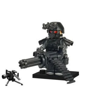 Minifigure - Special Forces operative SWAT type heavy gunner and Gatling style machine gun (LEGO Alternative) Minifigure - Special Forces operative SWAT type heavy gunner and Gatling style machine gun (LEGO Alternative)