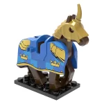 barded warhorse unicorn blue brown - Custom Printed Brick Block Figure