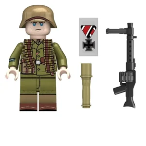 Minifigure – German Afrika Korps soldier with MG34 machine gun from World War II (LEGO Alternative) Minifigure – German Afrika Korps soldier with MG34 machine gun from World War II (LEGO Alternative)