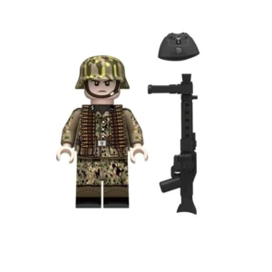 Minifigure – German Waffen SS machine gunner mid to late World War II era (LEGO Compatible) Minifigure – German Waffen SS machine gunner mid to late World War II era (LEGO Compatible)