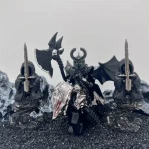 Minifigure – Giant Winged Shadow Berserker Demon and two Ringwraiths (LEGO Alternative)
