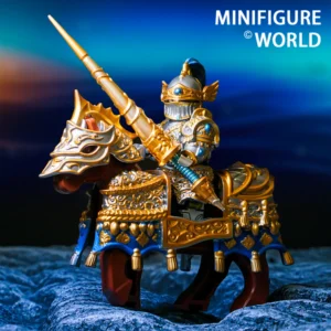 Minifigure – Knight of the Round Table Lancelot and warhorse (LEGO Alternative)