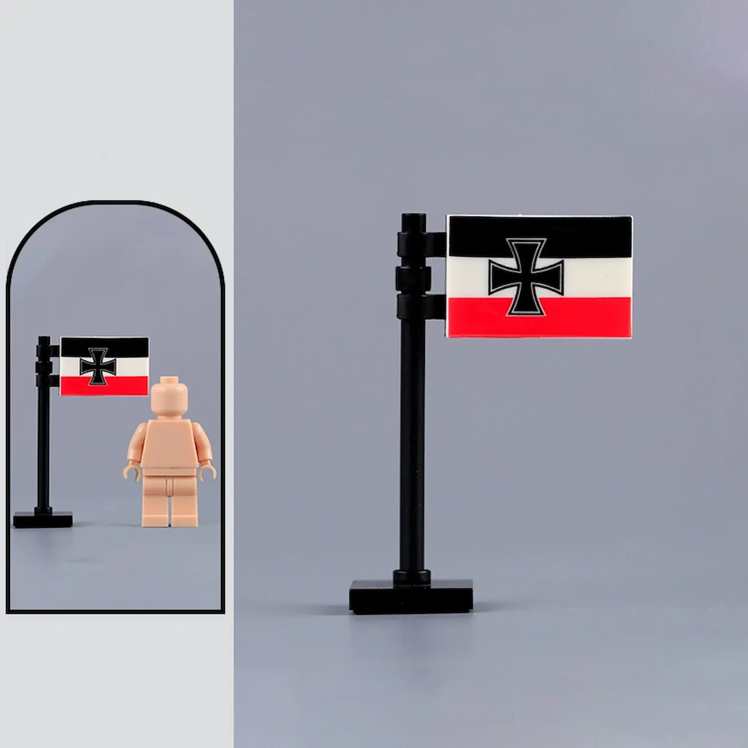 Custom Piece – War Flag (Kriegsflagge) of the German Empire (Deutsches Kaiserreich) – 3D Print for LEGO Minifigure