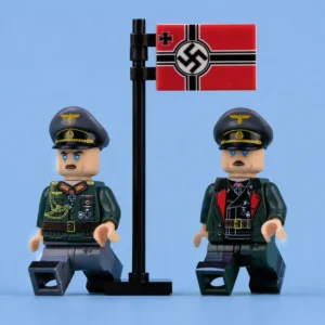 German Army (heer) Field Marshal And A Colonel General From World War Ii With Reichskriegsflagge, The War Flag Of Nazi Germany