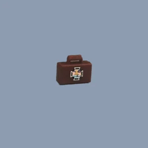 Custom Piece Miniature – army military briefcase or dispatch case molded in a brown color printed with a Iron Cross (Eisernes Kreuz) – 3D Print for LEGO minifigure