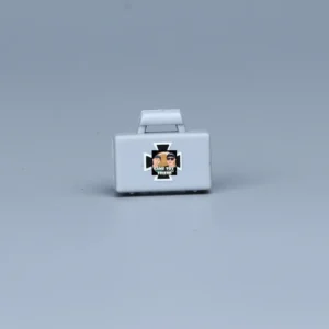Custom Piece Miniature – army military briefcase or dispatch case molded in a light grey color printed with a Iron Cross (Eisernes Kreuz) – 3D Print for LEGO minifigure