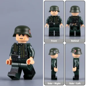 Minifigure - German MG (Machine Gun) Gunner from World War II (LEGO Compatible)