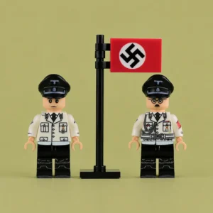 Two Of The Highest Ranking Leaders Of Nazi Germany – Custom Printed Brick Block Figure With National Flag Of Nazi Germany Swastika Flag (hakenkreuzflagge)