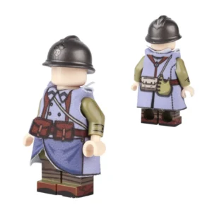 Custom Piece Miniature – French Army Modèle 1915 Poilu Greatcoat – 3D Print for LEGO Minifigure