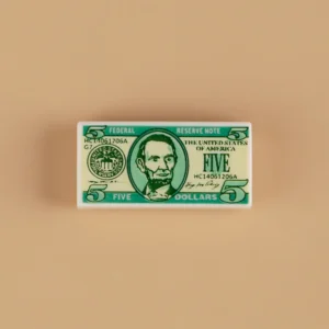 Custom Piece Miniature – United States Five-dollar bill custom-printed tile – 3D Print for LEGO minifigure