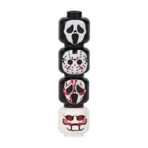 Custom Piece Miniature – four heads with the masks of iconic villains – 3D Print for LEGO minifigure