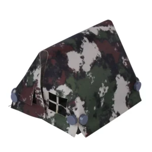 Custom Piece Miniature – large A-frame tent printed with a modern multi-terrain winter or alpine camouflage pattern – 3D Print for LEGO minifigure