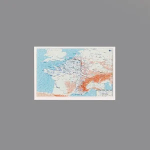 Custom Piece Printed Tile – 1944 Allied campaign map of the Western Front – 3D Print for LEGO minifigure