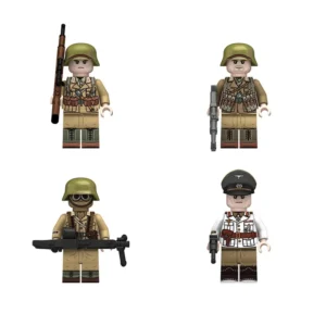 Minifigure – German Afrikakorps (DAK), including their famous commander, from the North African Campaign of World War II (LEGO Compatible) Minifigure – German Afrikakorps (DAK), including their famous commander, from the North African Campaign of World War II (LEGO Compatible)