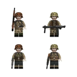 Minifigure – German soldiers features the historic Pea Dot (Erbsenmuster) camouflage uniform and helmet World War II (LEGO Compatible) Minifigure – German soldiers features the historic Pea Dot (Erbsenmuster) camouflage uniform and helmet World War II (LEGO Compatible)