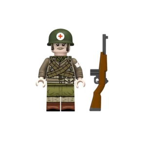 Minifigure – U.S. Army Ranger Combat Medic equipped for the D-Day invasion of Normandy from World War II (LEGO Compatible)