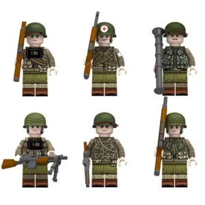 Minifigure – U.S. Army Ranger Squad equipped for the D-Day invasion of Normandy from World War II (LEGO Compatible)