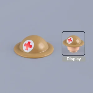 Custom Piece Miniature – British Mk II Brodie Helmet (Desert Tan Medic) – 3D Print for LEGO minifigure Custom Piece Miniature – British Mk II Brodie Helmet (Desert Tan Medic) – 3D Print for LEGO minifigure