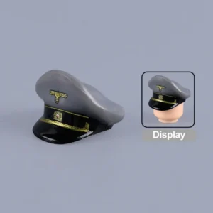 Custom Piece Miniature – German General Visor Cap (Field Grey & Black) – 3D Print for LEGO minifigure Custom Piece Miniature – German General Visor Cap (Field Grey & Black) – 3D Print for LEGO minifigure