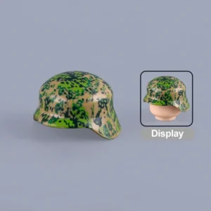 Custom Piece Miniature – German M35M42 Stahlhelm (Spring Green Camouflage Pattern) – 3D Print for LEGO minifigure Custom Piece Miniature – German M35M42 Stahlhelm (Spring Green Camouflage Pattern) – 3D Print for LEGO minifigure