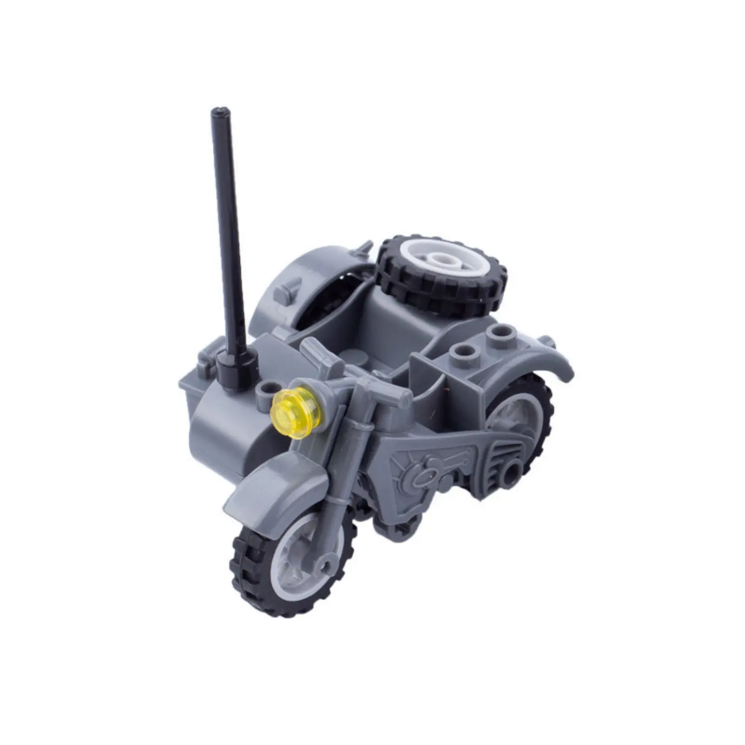MOC - Dark Grey Military Motorcycle with Sidecar Combination (Reconnaissance Unit) (LEGO Compatible)