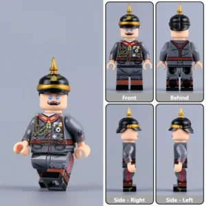 Minifigure - Kaiser Wilhelm II (Feldgrau Military Uniform) WWI (LEGO Compatible)