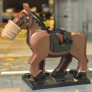 Minifigure - Military Cavalry Artillery Horse brown with Equine Gas Mask WWI (LEGO Compatible)