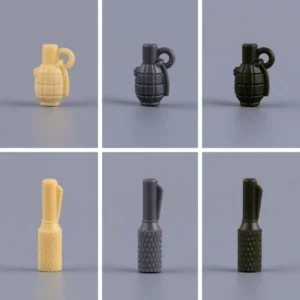 Custom Piece Miniature – 6 Piece Grenade Set – 3D Print for LEGO Minifigure