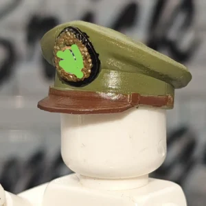 Type 46 Military Peaked Cap (olive Green) Custom 3d Printed Miniature Accessory Parts Pieces For Brick Block Figures