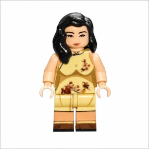 Vintage Shanghai Qipao Lady In Elegant Yellow (republic Of China Era) Custom Printed Brick Block Figure