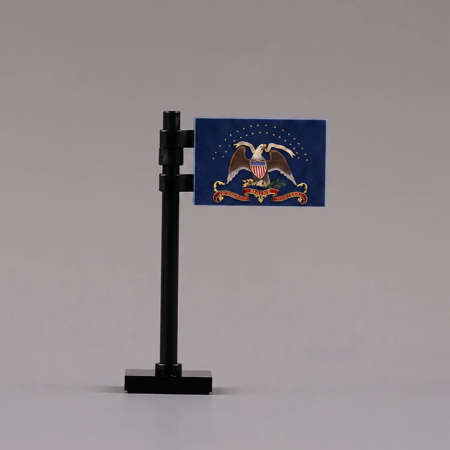 20th Maine Volunteer Infantry Regiment Flag Assembly (american Civil War) Custom 3d Printed Miniature Accessory Parts Pieces For Brick Block Figures