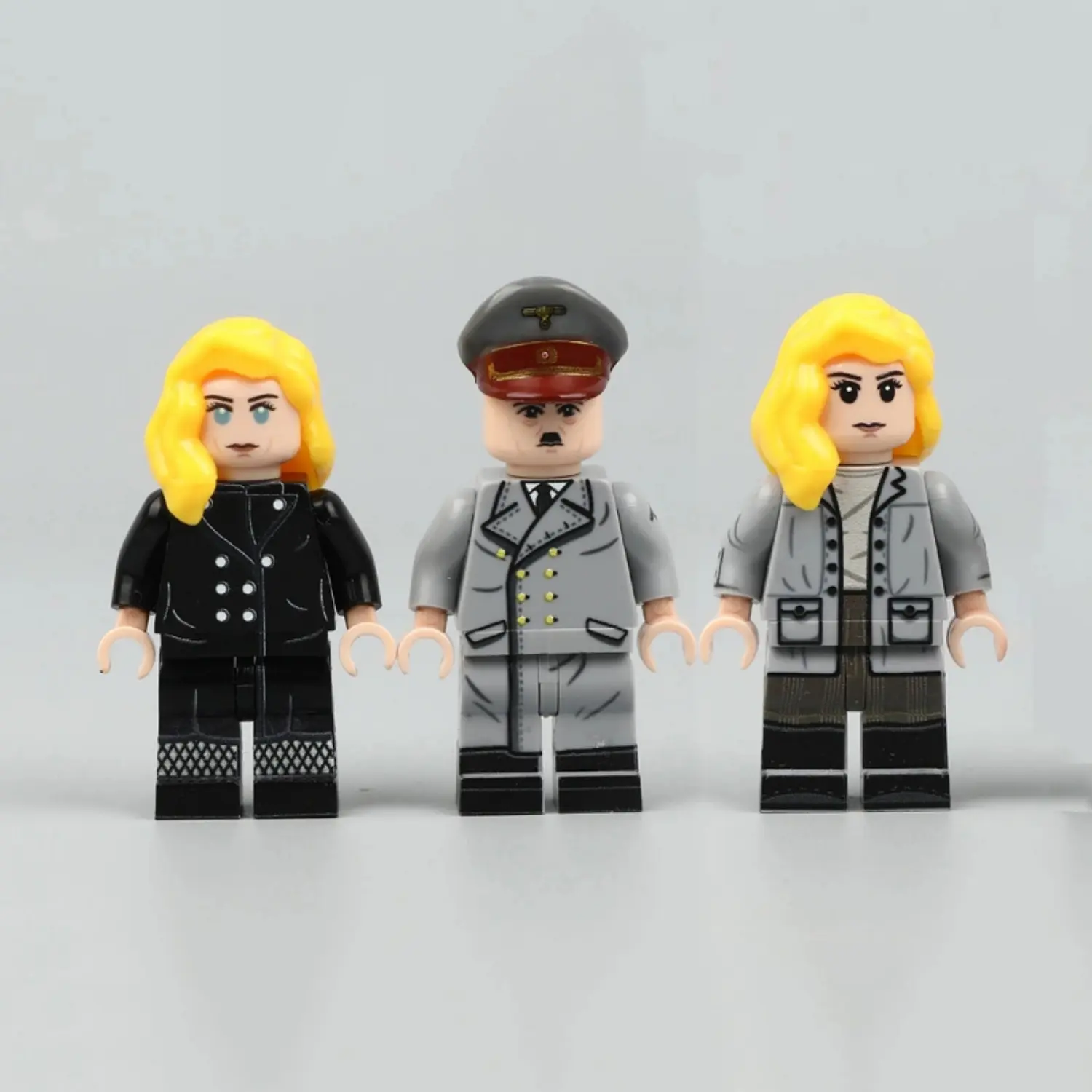 Adolf Hitler & Eva Braun Winter Coat Collection Custom Printed Brick Block Figure
