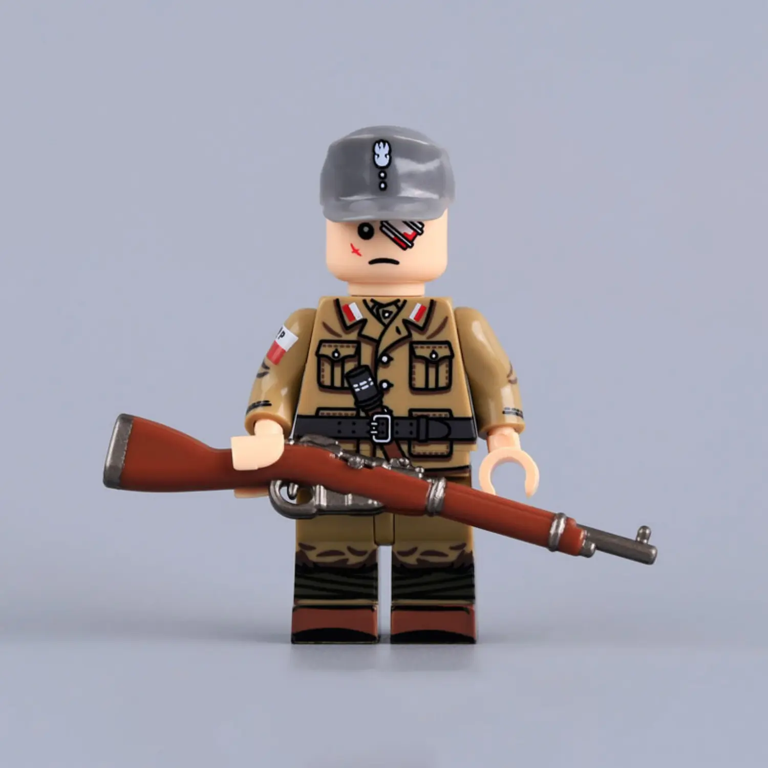 Battle Wounded Polish Infantry (warsaw Uprising) Wwii Custom Printed Brick Block Figure