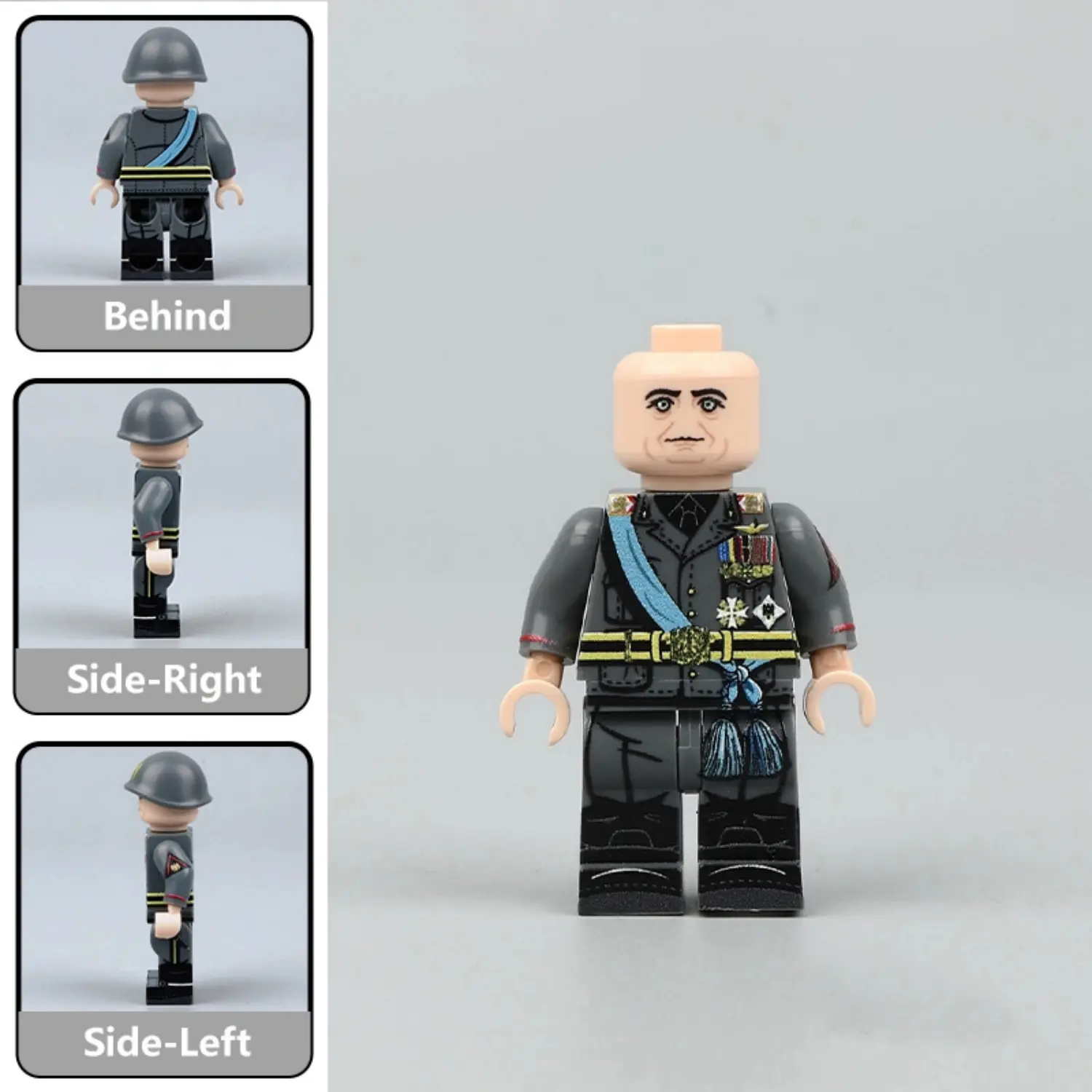 Benito Mussolini Fascist Italy First Marshal Of The Empire (formal State Sash Variant) Wwii Custom Printed Brick Block Figure