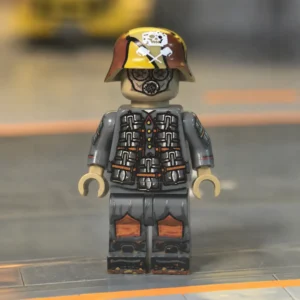 German Assault Grenadier With Camouflage Helmet & Gas Mask Wwi Custom Printed Brick Block Figure