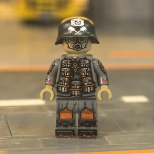 German Assault Grenadier With Gas Mask Wwi And Dark Grey Combat Helmet Modeled After The Classic German Stahlhelm 2 Custom Printed Brick Block Figure