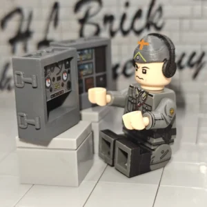German Battalion Regiment Communications Sergeant (radio Operator Funker) With Field Radio Set (wwii) Custom Printed Brick Block Figure