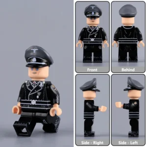 German Commander Josef Dietrich In Black Uniform Ww2 Custom Printed Brick Block Figure