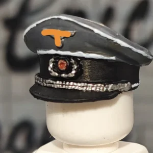 German Heer (army) Infantry Officer's Visor Cap (schirmmütze) Wwii Custom 3d Printed Miniature Accessory Parts Pieces For Brick Block Figures