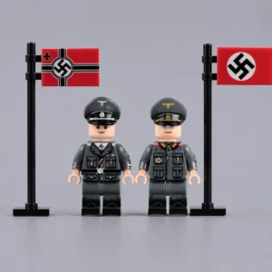 German Officials Ernst Kaltenbrunner & Hans Krebs Wwii Custom Printed Brick Block Figure With National Flag Of Nazi Germany Swastika Flag And Reichskriegsflagge, The War Flag Of Nazi Germany