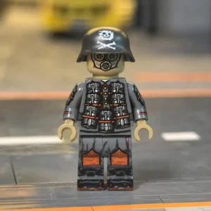 German Stormtrooper Trench Raider With Gas Mask Wwi And Dark Grey Combat Helmet Modeled After The Classic German Stahlhelm Custom Printed Brick Block Figure