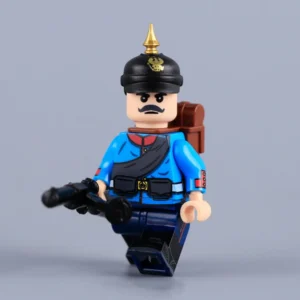 Imperial Prussian Soldier (blue Uniform) Wwi Custom Printed Brick Block Figure